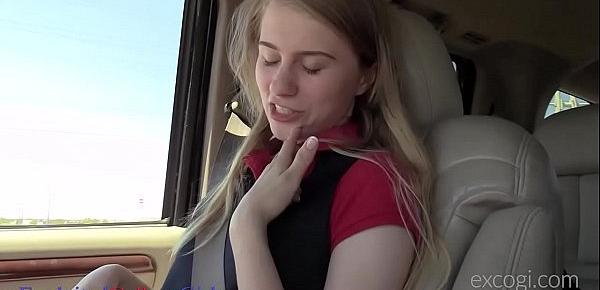  18 yo Charlotte Gets A Stiff Dick In Her Small Mouth & Tiny Teen Twat!